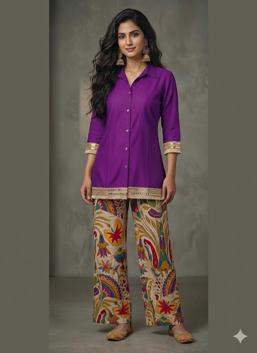 Vartican Silk Daily Wear Suit with Heavy Work