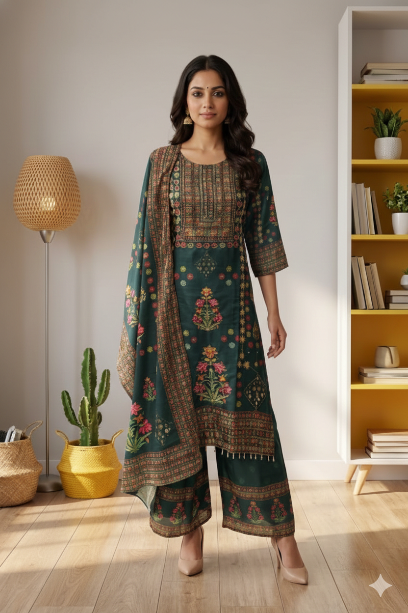 Chinon Party Wear Suit with Hand Work