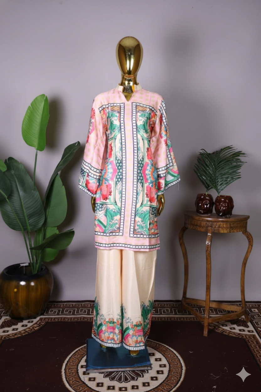 Premium Silk Daily Wear Digital Print Suit