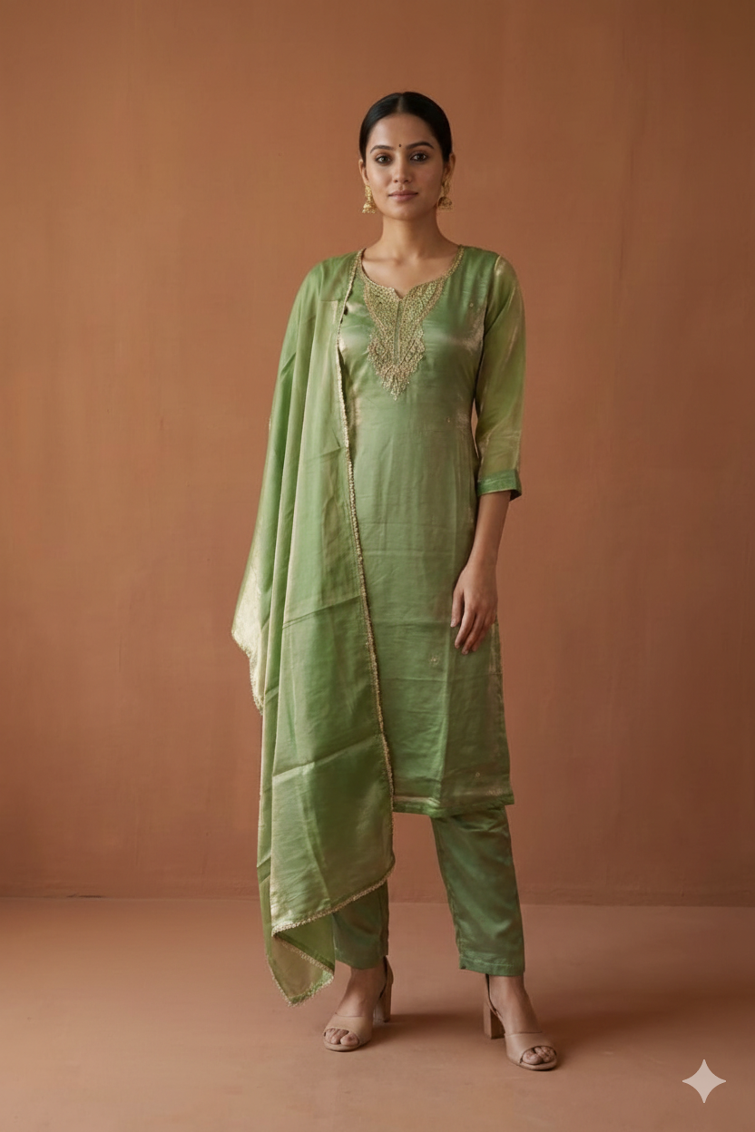 Fandy Fabric Heavy Work Party Wear Suit