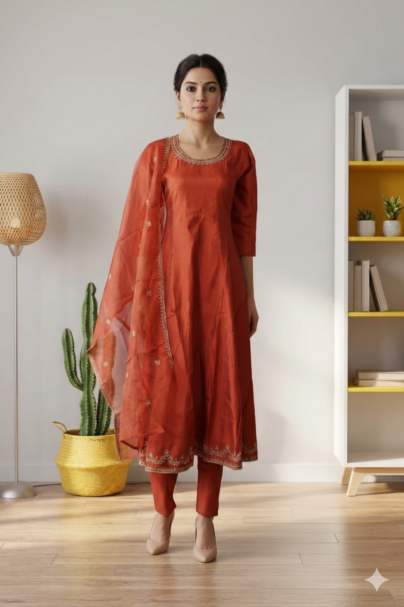 Premium Silk Daily Wear Digital Print Suit