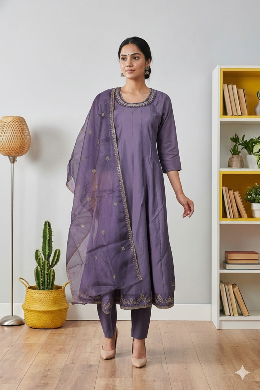 Premium Silk Daily Wear Digital Print Suit